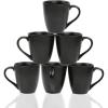 imagevicrays Coffee Mug Set 12 Ounce Set of 6 Ceramic Mug for Men Women Unique Glazed Mugs with Handle for Coffee Tea Milk Cocoa Cereal BlackBlack