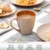 imagevicrays Coffee Mug Set 12 Ounce Set of 6 Ceramic Mug for Men Women Unique Glazed Mugs with Handle for Coffee Tea Milk Cocoa Cereal BlackBeige