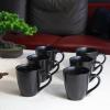 imagevicrays Coffee Mug Set 12 Ounce Set of 6 Ceramic Mug for Men Women Unique Glazed Mugs with Handle for Coffee Tea Milk Cocoa Cereal BlackBlack