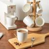 imagevicrays Coffee Mug Set 12 Ounce Set of 6 Ceramic Mug for Men Women Unique Glazed Mugs with Handle for Coffee Tea Milk Cocoa Cereal BlackWhite with Golden