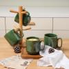 imagevicrays Ceramic Coffee Mug Set  18 Ounce Large Stoneware Mug for Men Women  Unique Glazed Porcelain Mugs with Handle for Coffee Latte Tea Milk Cocoa  Set of 4 GreenGreen