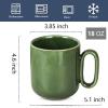 imagevicrays Ceramic Coffee Mug Set  18 Ounce Large Stoneware Mug for Men Women  Unique Glazed Porcelain Mugs with Handle for Coffee Latte Tea Milk Cocoa  Set of 4 GreenGreen