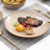imagevicrays Ceramic Dinner Plates Set 105 Inch Set of 6 Round Microwave Oven Dishwasher Safe Porcelain Fluted Suitable for Steak Pasta Pizza Home Party Restaurant YellowBeige