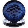 imagevicrays Ceramic Dessert Salad Plates 8 Inch Set of 4 Round Microwave Oven and Dishwasher Safe Scratch Resistant Porcelain Fluted Suitable for Snacks Appetizer Home Restaurant BlueBlue