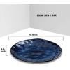 imagevicrays Ceramic Dessert Salad Plates 8 Inch Set of 4 Round Microwave Oven and Dishwasher Safe Scratch Resistant Porcelain Fluted Suitable for Snacks Appetizer Home Restaurant BlueBlue