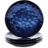 imagevicrays Ceramic Dessert Salad Plates 8 Inch Set of 4 Round Microwave Oven and Dishwasher Safe Scratch Resistant Porcelain Fluted Suitable for Snacks Appetizer Home Restaurant BlueBlue