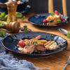 imagevicrays Ceramic Dessert Salad Plates 8 Inch Set of 4 Round Microwave Oven and Dishwasher Safe Scratch Resistant Porcelain Fluted Suitable for Snacks Appetizer Home Restaurant BlueBlue