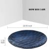 imagevicrays Ceramic Dessert Salad Plates 8 Inch Set of 4 Round Microwave Oven and Dishwasher Safe Scratch Resistant Porcelain Fluted Suitable for Snacks Appetizer Home Restaurant BlueBlue