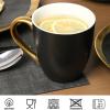 imagevicrays Coffee Mug Set 11 Ounce Set of 6 Ceramic Mug for Men Women Unique Glazed Mugs with Handle for Coffee Tea Milk Cocoa CerealBlack with GoldenBlack with Golden