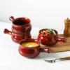 imagevicrays French Onion Soup Bowls With Handles 26 Ounce for Soup Chili Beef Stew Chip Resistant Dishwasher Microwave Safe Set of 4 Cherry RedCherry Red