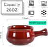 imagevicrays French Onion Soup Bowls With Handles 26 Ounce for Soup Chili Beef Stew Chip Resistant Dishwasher Microwave Safe Set of 4 Cherry RedCherry Red