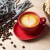 imagevicrays 65 oz Cappuccino Cups with Saucers Set of 4 Ceramic Coffee Cup for Au Lait Double shot Latte Cafe Mocha Tea BlackScarlet Red