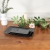 imagevicrays Ceramic Rectangle Serving Platters  14quot 12quot 10quot Porcelain Serving Trays Plates for Party BBQ Appetizers Sushi Dessert  Microwave Oven and Dishwasher Safe  Set of 3 Bright BlackBlack