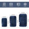 imagevicrays Ceramic Rectangle Serving Platters  14quot 12quot 10quot Porcelain Serving Trays Plates for Party BBQ Appetizers Sushi Dessert  Microwave Oven and Dishwasher Safe  Set of 3 Bright BlackBlue