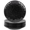 imagevicrays Ceramic Dinner Plates Set 10 Inch Set of 6 Round Dishwasher Safe NOT Microwave Safe Suitable for Steak Pasta Home Party RestaurantBlack with GoldenBright Black