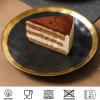 imagevicrays Ceramic Dessert Salad Plates 8 Inch Set of 6 Round Dishwasher Safe NOT Microwave Safe Scratch Resistant Suitable for Appetizer Home Restaurant Black with GoldenBlack with Golden