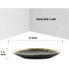 imagevicrays Ceramic Dessert Salad Plates 8 Inch Set of 6 Round Dishwasher Safe NOT Microwave Safe Scratch Resistant Suitable for Appetizer Home Restaurant Black with GoldenBlack with Golden