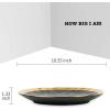 imagevicrays Ceramic Dinner Plates Set 10 Inch Set of 6 Round Dishwasher Safe NOT Microwave Safe Suitable for Steak Pasta Home Party RestaurantBlack with GoldenBlack with Golden