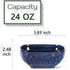 imagevicrays Ceramic Square Bowls Set  24 Ounce Soup Dessert Snack Bowls Stoneware Fluted Bowls Set for Kitchen Serving Chip Resistant Dishwasher Microwave Safe Set of 6 Starry BlueStarry Blue