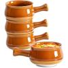 imagevicrays French Onion Soup Bowls With Handles 26 Ounce for Soup Chili Beef Stew Chip Resistant Dishwasher Microwave Safe Set of 4 BrownBrown