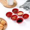 imagevicrays Ceramic Dipping Sauce Bowls  Small Charcuterie Dip Cups Cooking Prep Condiment Oil Dish Mini Tapas Plates for Soy Sushi Salsas Wasabi Appetizer Dessert  Set of 6 RedRed