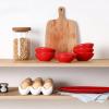 imagevicrays Ceramic Dipping Sauce Bowls  Small Charcuterie Dip Cups Cooking Prep Condiment Oil Dish Mini Tapas Plates for Soy Sushi Salsas Wasabi Appetizer Dessert  Set of 6 RedRed