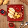imagevicrays Ceramic Dipping Sauce Bowls  Small Charcuterie Dip Cups Cooking Prep Condiment Oil Dish Mini Tapas Plates for Soy Sushi Salsas Wasabi Appetizer Dessert  Set of 6 RedRed