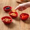 imagevicrays Ceramic Dipping Sauce Bowls  Small Charcuterie Dip Cups Cooking Prep Condiment Oil Dish Mini Tapas Plates for Soy Sushi Salsas Wasabi Appetizer Dessert  Set of 6 RedRed