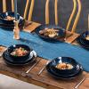 imagevicrays Ceramic Salad Bowls Set for Kitchen Serving  32 Ounce Soup Bowls Pasta Bowls Chip Resistant Dishwasher Microwave Safe Large Fluted stoneware Set of 4 BlueBlue