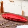imagevicrays Large Oval Serving Platters 16quot14quot10quot Porcelain Serving Platters for Party BBQStackable Serving Trays Serving Plates for Appetizers Sushi Restaurant Dessert Set of 3 RedRed