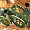 imagevicrays Large Oval Serving Platters 16quot14quot10quot Porcelain Serving Platters for Party BBQStackable Serving Trays Serving Plates for Appetizers Sushi Restaurant Dessert Set of 3 RedGreen