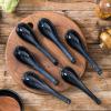 imageVicrays Ceramic Soup Spoons Asian  Chinese Porcelain Soup Spoons Japanese 64 inch Ladle Serving Utensils for Ramen Dumplings Wonton Pho Miso Noodle Cereal Coffee Mugs  Set of 6 Blue