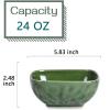 imagevicrays Ceramic Square Bowls Set  24 Ounce Soup Dessert Snack Bowls Stoneware Fluted Bowls Set for Kitchen Serving Chip Resistant Dishwasher Microwave Safe Set of 6 GreenGreen