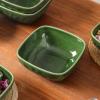 imagevicrays Ceramic Square Bowls Set  24 Ounce Soup Dessert Snack Bowls Stoneware Fluted Bowls Set for Kitchen Serving Chip Resistant Dishwasher Microwave Safe Set of 6 GreenGreen