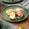 imagevicrays Ceramic Salad Plates Set  Porcelain 8 Inch Flat Dessert Appetizer Plate for Lunch Home Party Restaurant  Scratch Resistant Microwave Oven and Dishwasher Safe  Set of 6 GreenGreen