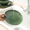 imagevicrays Ceramic Salad Plates Set  Porcelain 8 Inch Flat Dessert Appetizer Plate for Lunch Home Party Restaurant  Scratch Resistant Microwave Oven and Dishwasher Safe  Set of 6 GreenGreen