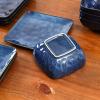 imageVicrays Ceramic 24 Pieces Square Dinnerware Set  Dinner Plates Salad Plates Cereal Bowls Set Service for 8  Scratch Resistant Microwave Oven Dishwasher Safe  GreenBlue