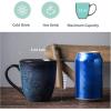 imagevicrays Coffee Mug Set 12 Ounce Set of 6 Ceramic Mug for Men Women Unique Glazed Mugs with Handle for Coffee Tea Milk Cocoa CerealBeigeBlue