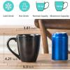 imagevicrays Coffee Mug Set 12 Ounce Set of 6 Ceramic Mug for Men Women Unique Glazed Mugs with Handle for Coffee Tea Milk Cocoa CerealBeigeBright Black