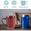 imagevicrays Coffee Mug Set 12 Ounce Set of 6 Ceramic Mug for Men Women Unique Glazed Mugs with Handle for Coffee Tea Milk Cocoa CerealBeigeCherry Red