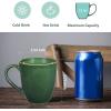 imagevicrays Coffee Mug Set 12 Ounce Set of 6 Ceramic Mug for Men Women Unique Glazed Mugs with Handle for Coffee Tea Milk Cocoa CerealBeigeGreen