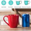 imagevicrays Coffee Mug Set 12 Ounce Set of 6 Ceramic Mug for Men Women Unique Glazed Mugs with Handle for Coffee Tea Milk Cocoa CerealBeigeRed