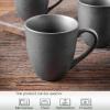 imagevicrays Coffee Mug Set 12 Ounce Set of 6 Ceramic Mug for Men Women Unique Glazed Mugs with Handle for Coffee Tea Milk Cocoa CerealDark Gray