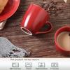 imagevicrays Coffee Mug Set 12 Ounce Set of 6 Ceramic Mug for Men Women Unique Glazed Mugs with Handle for Coffee Tea Milk Cocoa CerealRed