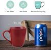 imagevicrays Coffee Mug Set 12 Ounce Set of 6 Ceramic Mug for Men Women Unique Glazed Mugs with Handle for Coffee Tea Milk Cocoa CerealRed