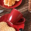 imagevicrays Coffee Mug Set 12 Ounce Set of 6 Ceramic Mug for Men Women Unique Glazed Mugs with Handle for Coffee Tea Milk Cocoa CerealRed