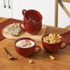 imagevicrays Jumbo Soup Mug Coffee Large  Ceramic Wide Oversized Extra Big Handle Bowls Latte Friends Mug Set Gaint Cereal Oatmeal Cappuccino Cup Set 27 oz  Cherry redCherry Red