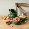 imagevicrays Jumbo Soup Mug Coffee Large  Ceramic Wide Oversized Extra Big Handle Bowls Latte Friends Mug Set Gaint Cereal Oatmeal Cappuccino Cup Set 27 oz  Cherry redGreen