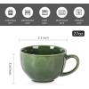 imagevicrays Jumbo Soup Mug Coffee Large  Ceramic Wide Oversized Extra Big Handle Bowls Latte Friends Mug Set Gaint Cereal Oatmeal Cappuccino Cup Set 27 oz  Cherry redGreen