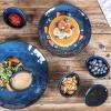 imagevicrays Ceramic Dipping Sauce Bowls  Small Charcuterie Dip Cups Cooking Prep Condiment Oil Dish Mini Tapas Plates for Soy Sushi Salsas Wasabi Appetizer Dessert  Set of 6 Cherry RedBlue